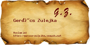 Gerócs Zulejka névjegykártya